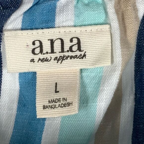 Ana A New Approach Women's Striped Open Back Tank Top Multicolor Size Large - Picture 6 of 7